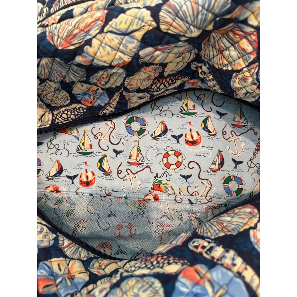 Vera Bradley Large Duffel Bag Morning Shells Retired - Picture 2 of 6